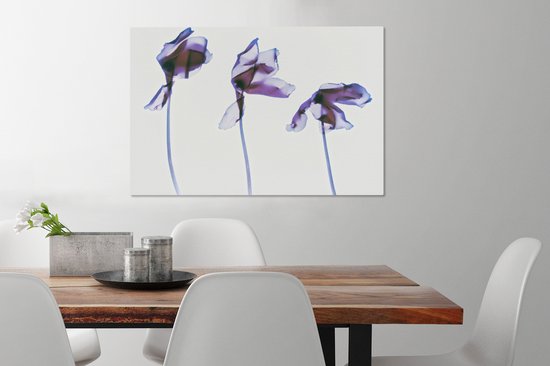 Tableau sur toile Trois Iris - 90x60 cm - Décoration murale