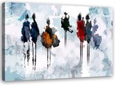 Trend24 - Canvas Schilderij - Wandelen - Schilderijen - Abstract - 100x70x2 cm - Blauw
