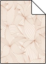 Proefstaal ESTAhome behangpapier getekende bladeren zand beige - 139494 - 26,5 x 21 cm