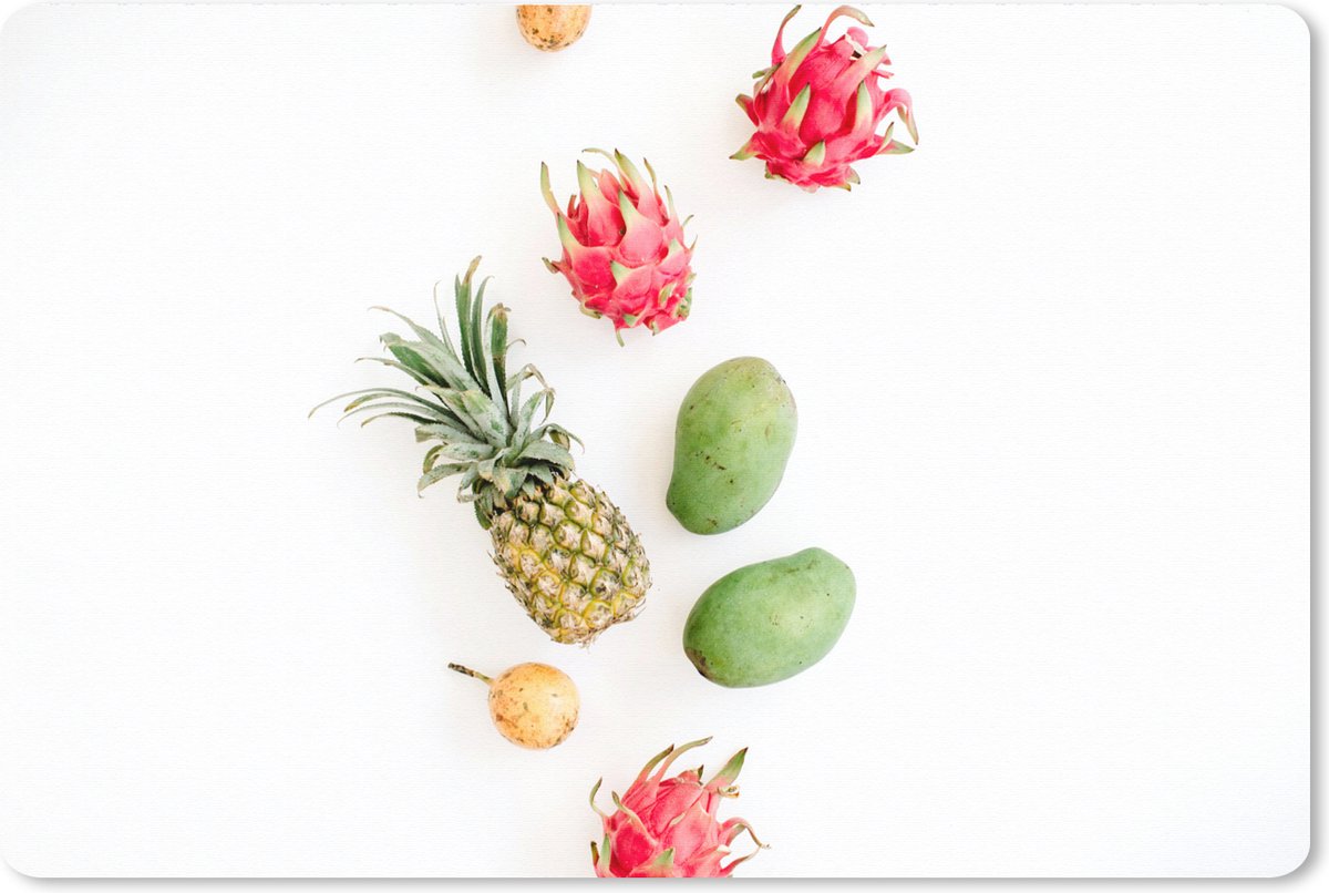 Muismat XXL 120x80 cm - Bureau onderlegger - Bureau mat Fruit - Tropisch - Ananas - Bureaumat - Gaming mousepad xl - Bureaulegger groot - Computer deskmat