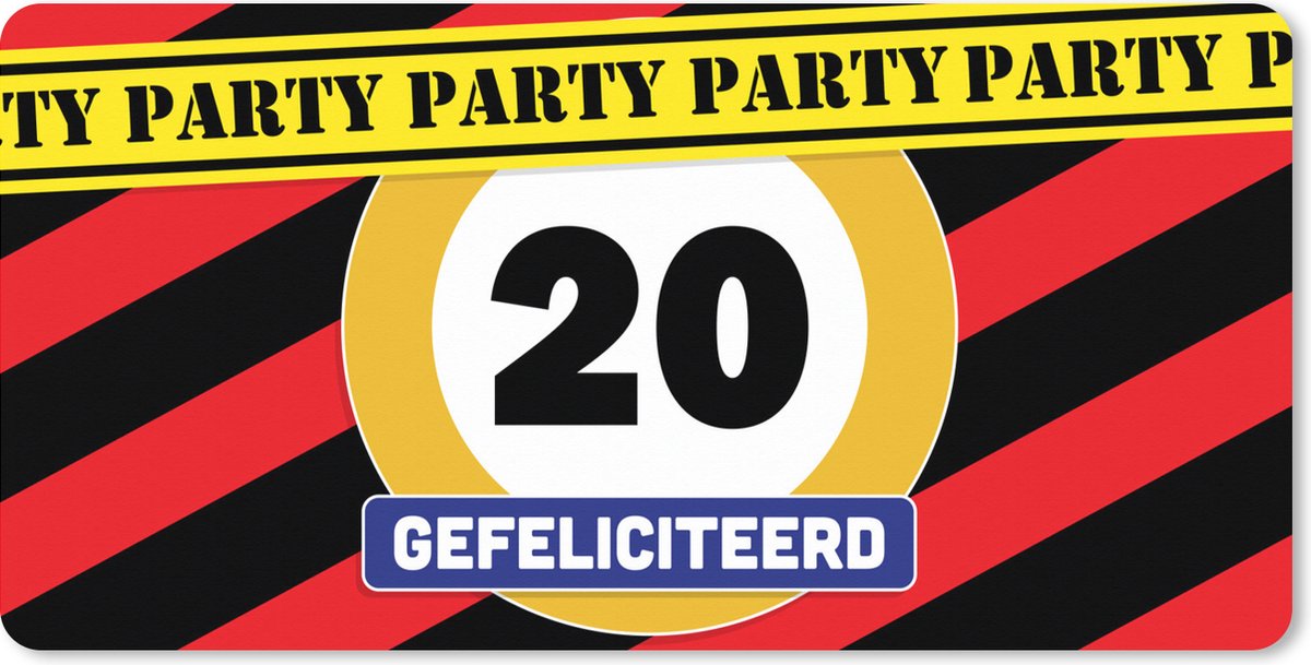 Muismat XXL 80x40 cm - Bureau onderlegger - Bureau mat Jubileum - Verjaardag - 20 Jaar - Bureaumat - Gaming mousepad xl - Bureaulegger groot - Computer deskmat