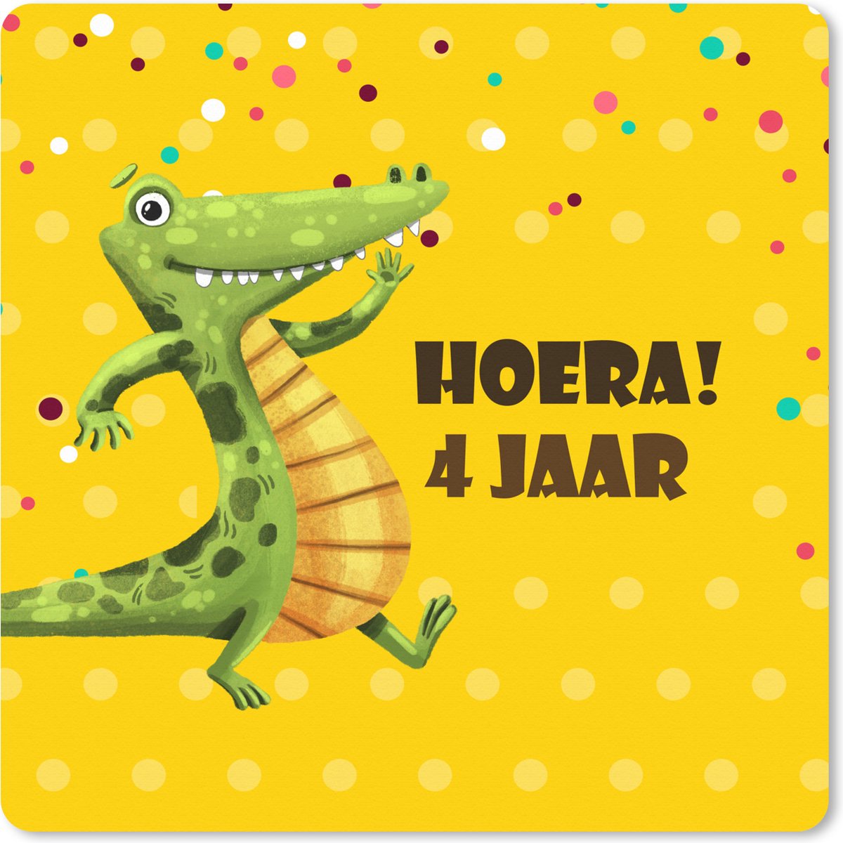 Muismat XXL 40x40 cm - Bureau onderlegger - Bureau mat Jubileum - Krokodil - Verjaardag - Bureaumat - Gaming mousepad xl - Bureaulegger groot - Computer deskmat
