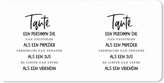 Muismat XXL - Bureau onderlegger - Bureau mat - Quotes - Spreuken - 'Tante' - 100x50 cm - XXL muismat