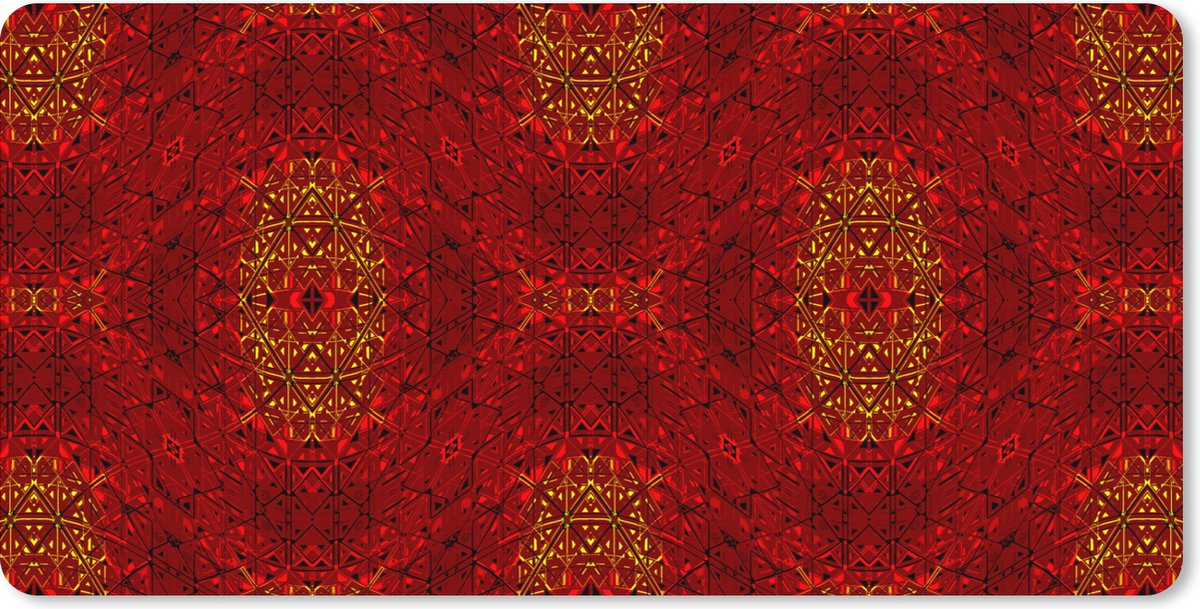 Muismat XXL 100x50 cm - Bureau onderlegger - Bureau mat Patroon - Abstract - Rood - Bureaumat - Gaming mousepad xl - Bureaulegger groot - Computer deskmat