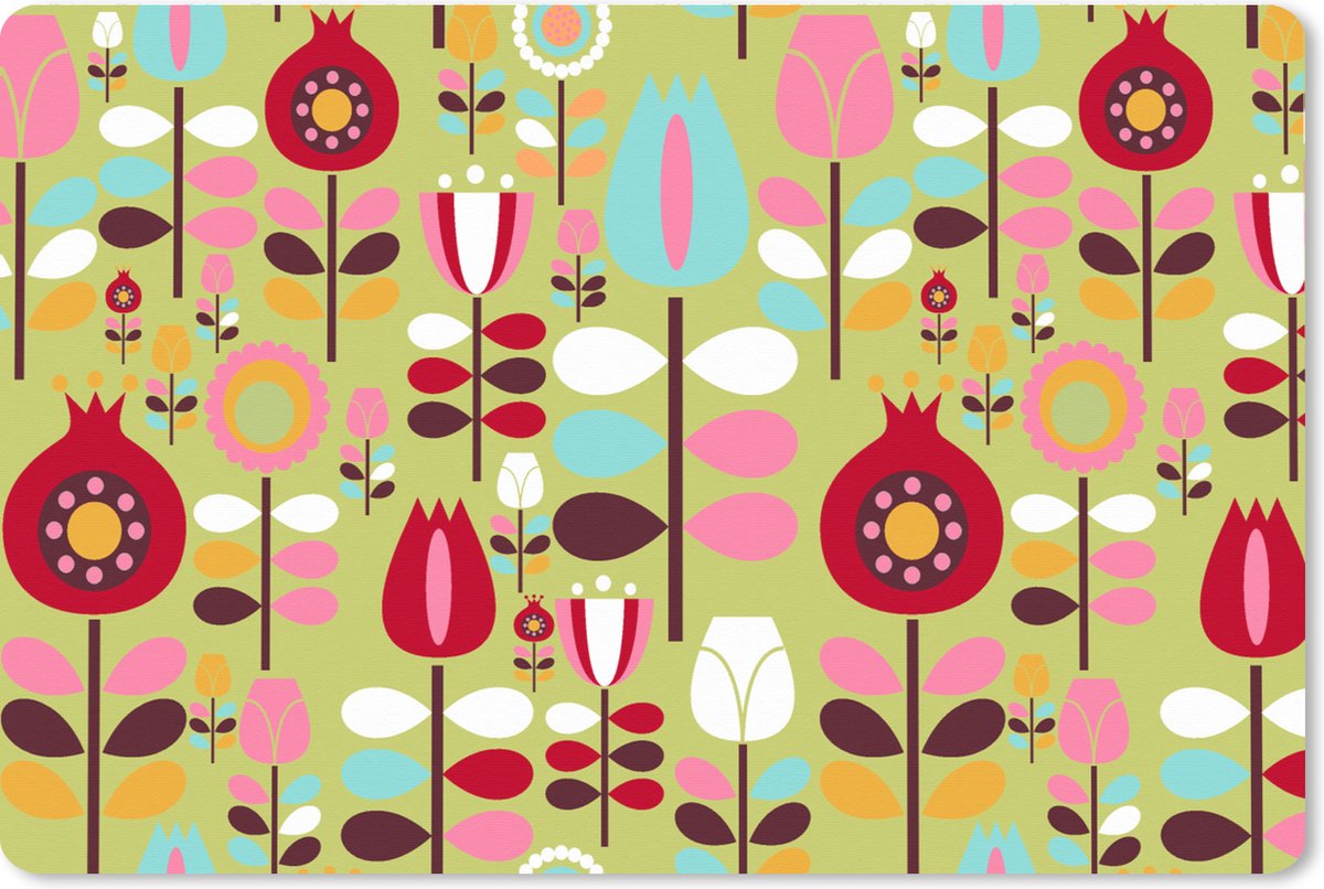 Muismat XXL 120x80 cm - Bureau onderlegger - Bureau mat Patronen - Bloemen - Kleuren - Bureaumat - Gaming mousepad xl - Bureaulegger groot - Computer deskmat