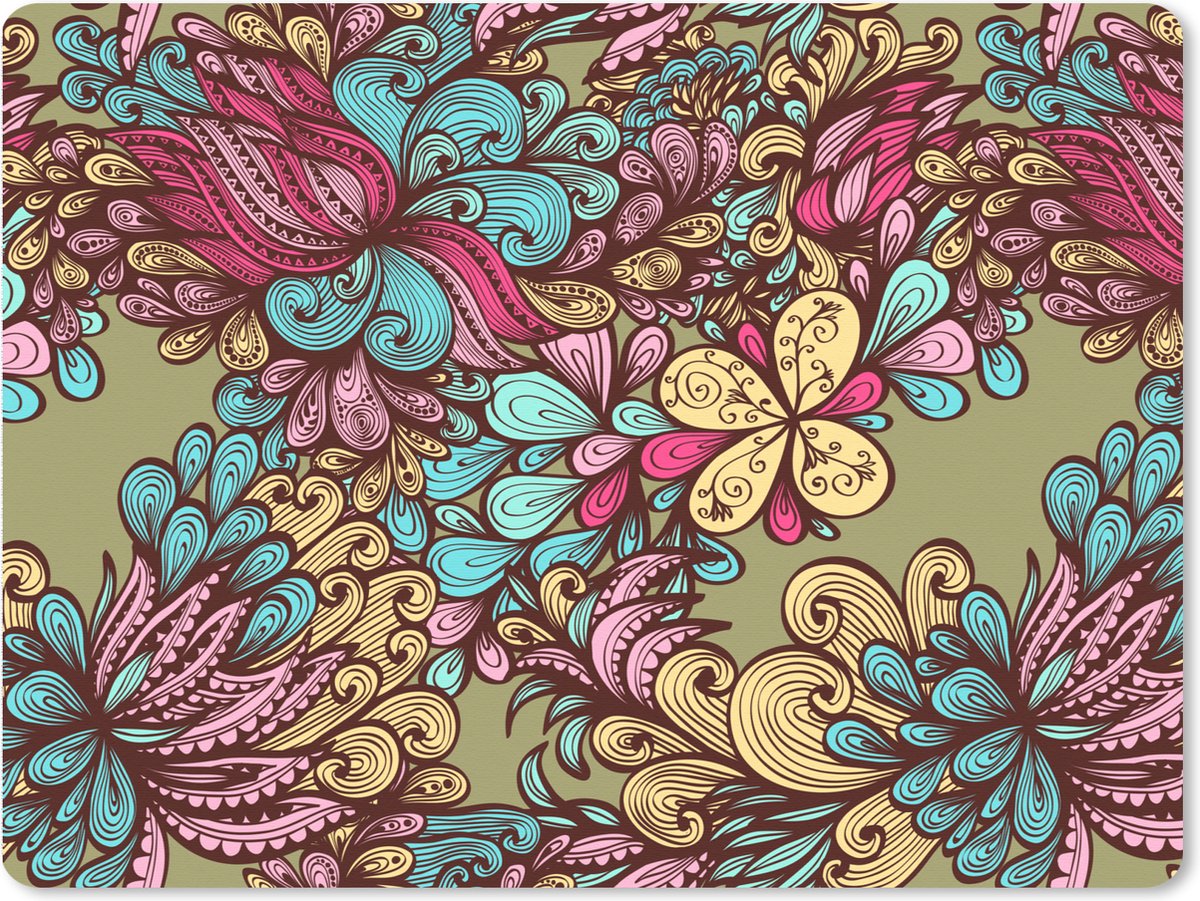 Muismat XXL 80x60 cm - Bureau onderlegger - Bureau mat Patroon - Bladeren - Abstract - Bureaumat - Gaming mousepad xl - Bureaulegger groot - Computer deskmat