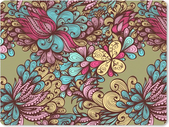 Tapis de souris XXL - Sous-main - Tapis de bureau - Motif - Feuilles - Abstrait - 80x60 cm - Tapis de souris XXL