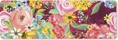 Muismat XXL - Bureau onderlegger - Bureau mat - Een kleurrijke bloemdessin illustratie - 90x30 cm - XXL muismat
