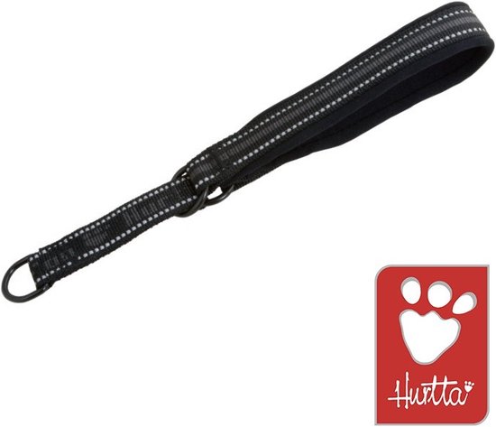 HURTTA Half Choke Halsband / Hondenhalsband - Nylon - Neopreen binnenvoering - Zwart - Reflecterend - Maximale Kopomtrek: 44 cm - Nekomtrek: 37 - 42 cm - GELIEVE ALVORENS BESTELLEN OPMETEN