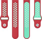 Siliconen bandje - geschikt voor Samsung Gear S3 / Galaxy Watch 3 45 mm / Galaxy Watch 46 mm - rood-mintgroen