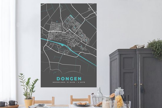Affiche Carte - Plan de la ville - Carte - Dongen - 120x180 cm XXL