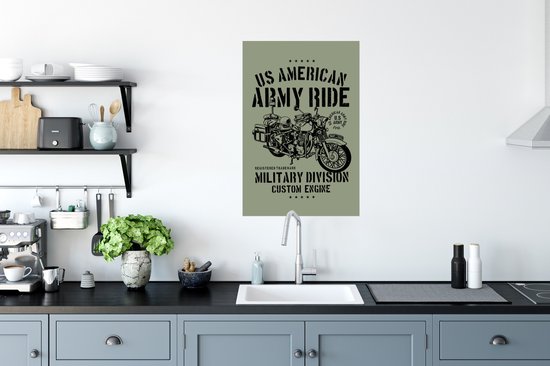 Affiche Mancave - Moteur - Armée - Vintage - 60x90 cm