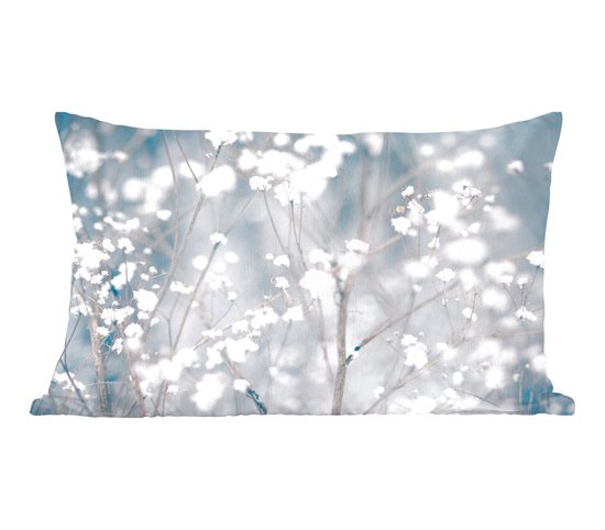 Sierkussens - Kussentjes Woonkamer - 50x30 cm - Takken - Sneeuw - Winter - Natuur - Botanisch