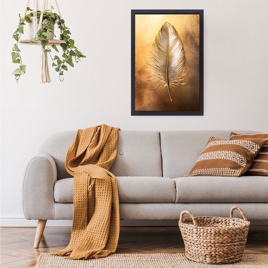 ZQQART Toile murale abstraite avec motif couronne dorée et tendance, cadre décoratif pour salon, chambre à coucher (61 x 61 cm