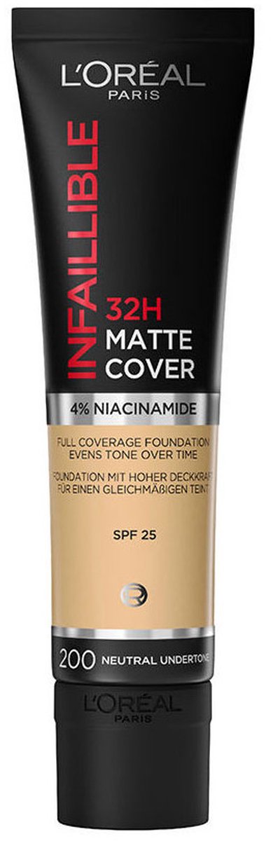 L'oréal Paris Infaillible 32h Matte Cover Foundation #200-golden Sand 30 Ml