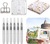 Zeynomax - Mini Set aquarelle portable pour gouache et peinture acrylique avec carnet de croquis