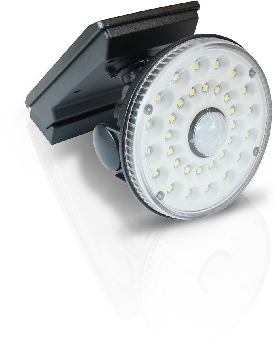 St. Helens Home & Garden LED Wandlamp op zonne-energie - Met Bewegingssensor – Draaibare LED Unit – Zwart