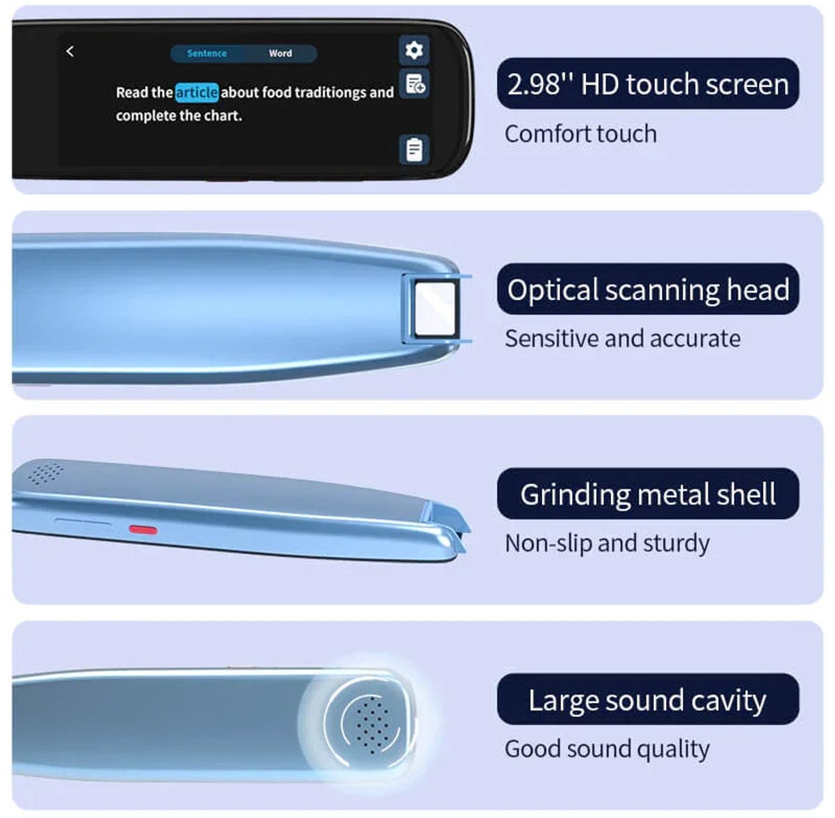Mercadome® Vertaalpen met Scherm - 112 Talen - Zwart - afbeelding 3