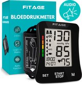 Bol.com FITAGE Medische Bloeddrukmeter Bovenarm - Bloeddrukmeters - Hartslagmeter - Blood Pressure Monitor - Manchet 22-42cm aanbieding