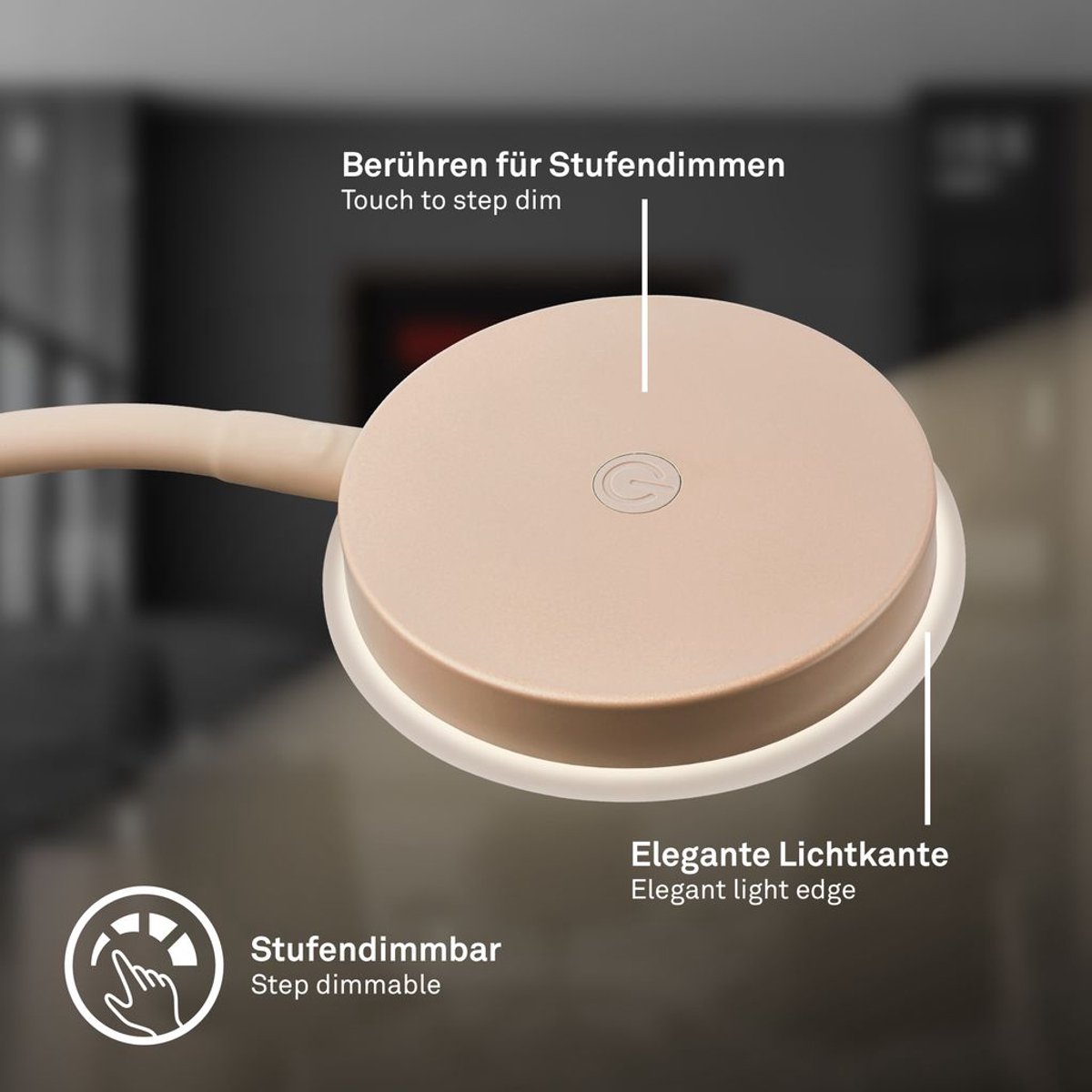 B.K.Licht BRILONER Megg - LED Tafellamp - 800Lm - beige thumbnail 3