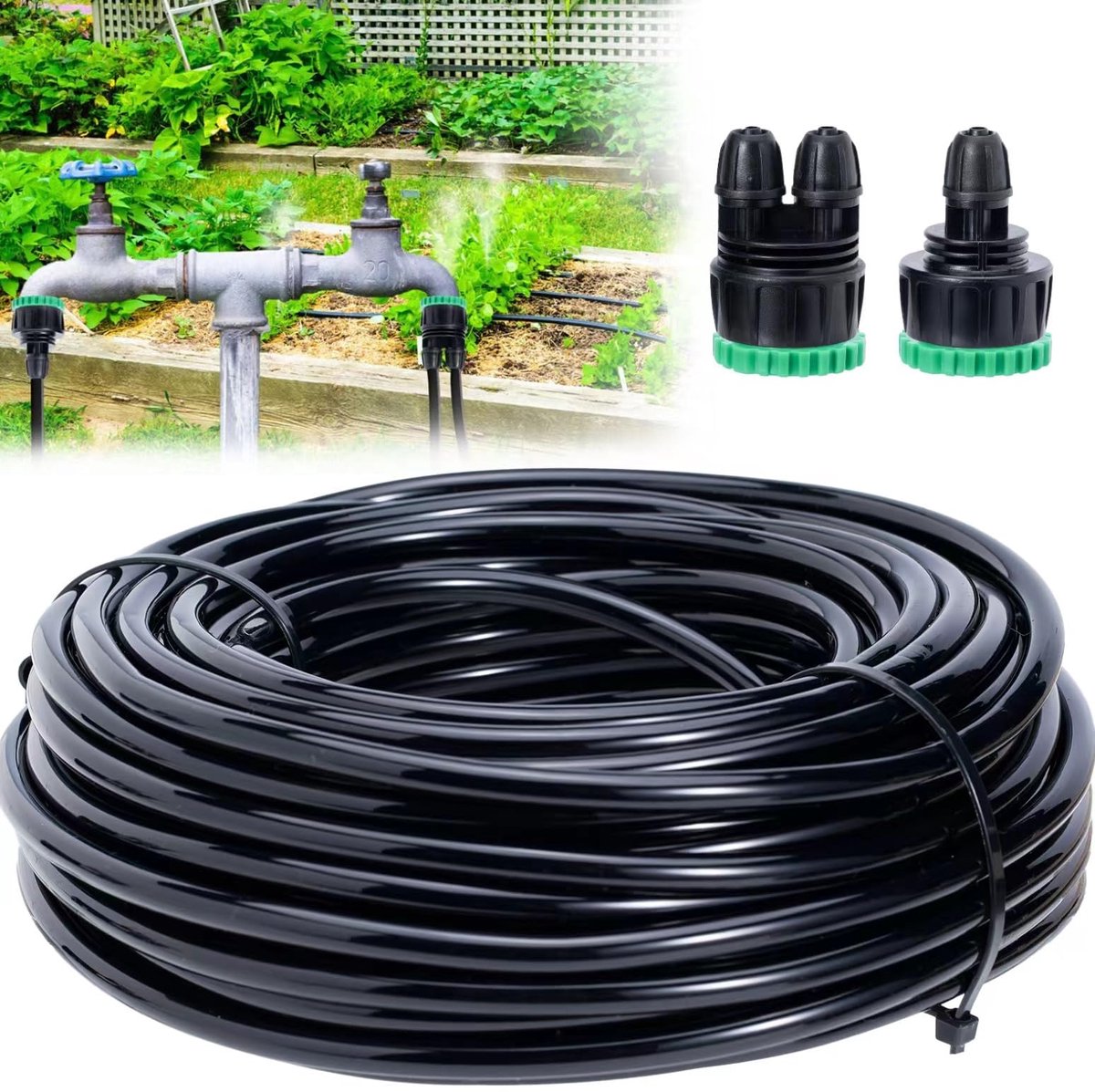 Ibenzoa® PVC-Irrigatieslang met Microdruppelset voor Tuin en Gazon