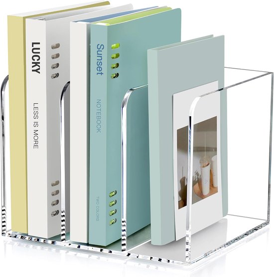 A4 Bestandshouder Opvouwbaar - 4 Verticale Compartimenten Tijdschriftenhouder Bureau Organizer Zwart
