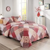 WONGS BEDDING Dessus de lit de 220 x 240 cm, carrés de patchwork