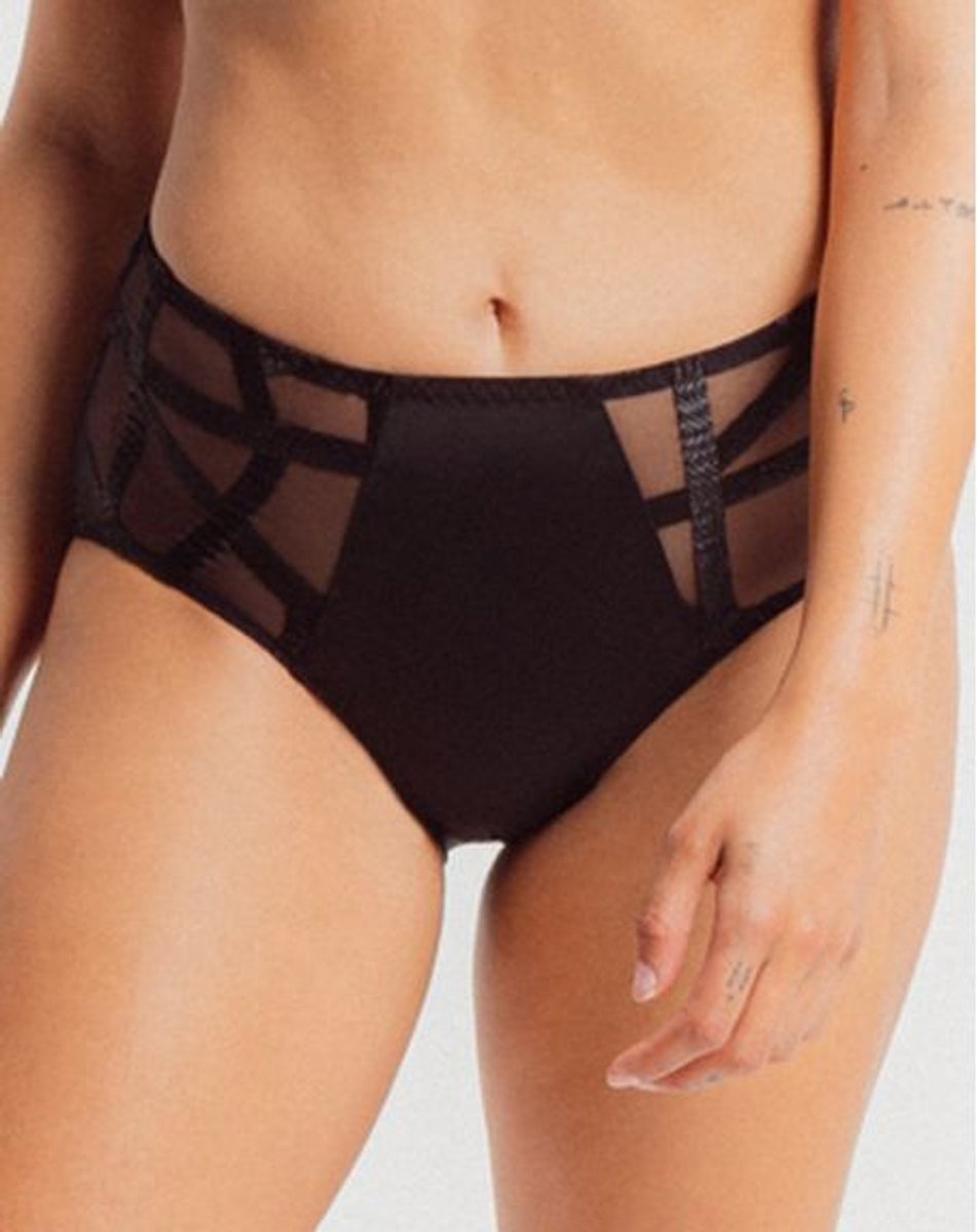Louisa Bracq - Serie Hoge Slip Zwart - maat 42 - Zwart