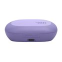 Paarse oplaadcase voor JBL Sense Lite oordopjes, met USB-C poort aan de achterkant.