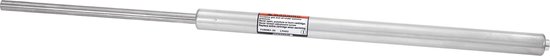 Cartouche d'amortisseur en aluminium avec texte: "WARNING Contains gas and oil under extreme pressure."