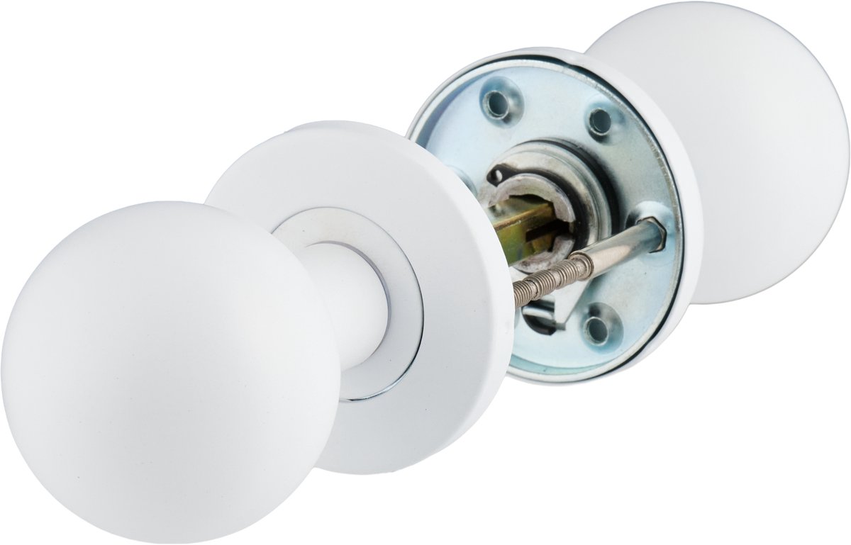 Ostiumhome® Milo - Deurbeslag - Deurknop op Rozet - Rond - Wit - 5 cm - voor Binnenshuis - Complete Set