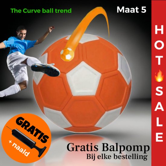 Curveball - Voetbal- Maat 5 - Oranje bal - Holland - België - Curve - Trainingsbal - Voetbal spullen-kickerball