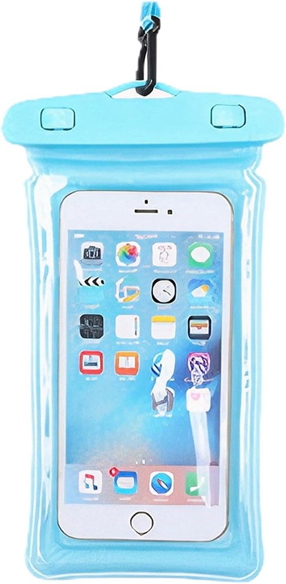 Allecto Plus - 2-pack waterdichte telefoonhoes voor diepzeeduiken - IPX8-gecertificeerd - blauw - ideaal voor outdoor-activiteiten - geschikt voor smartphones tot 7 inch - beschermt tot 30 meter diepte.