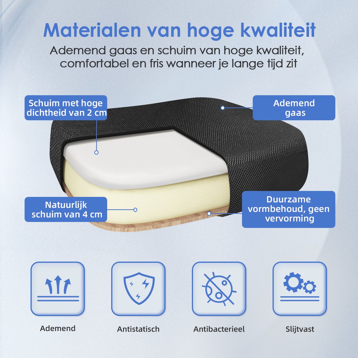Elekiatech Ergonomische Bureaustoel – Bureaustoelen voor Volwassenen – Verstelbaar – 360° Draaibaar – Inklapbare Armleuningen – Schommelfunctie – Stille Wielen – Tot 150 kg – Zwart thumbnail 6