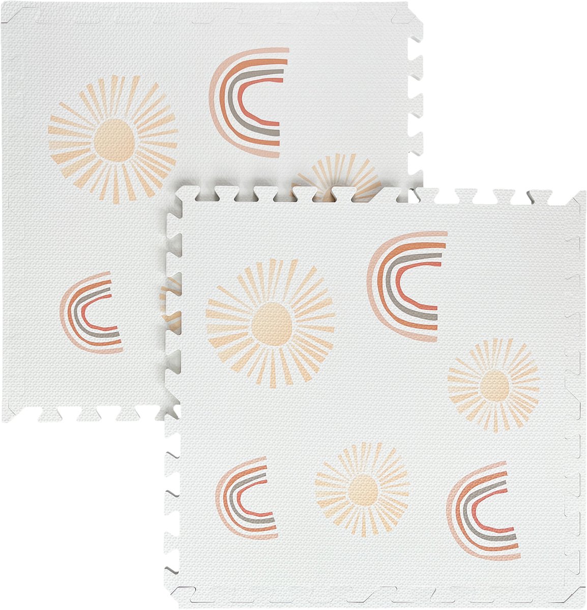 LOEF speelmat - puzzelmat - Speelmat - Dikke foam - Veilig spelen - Kindermat - Rainbow White