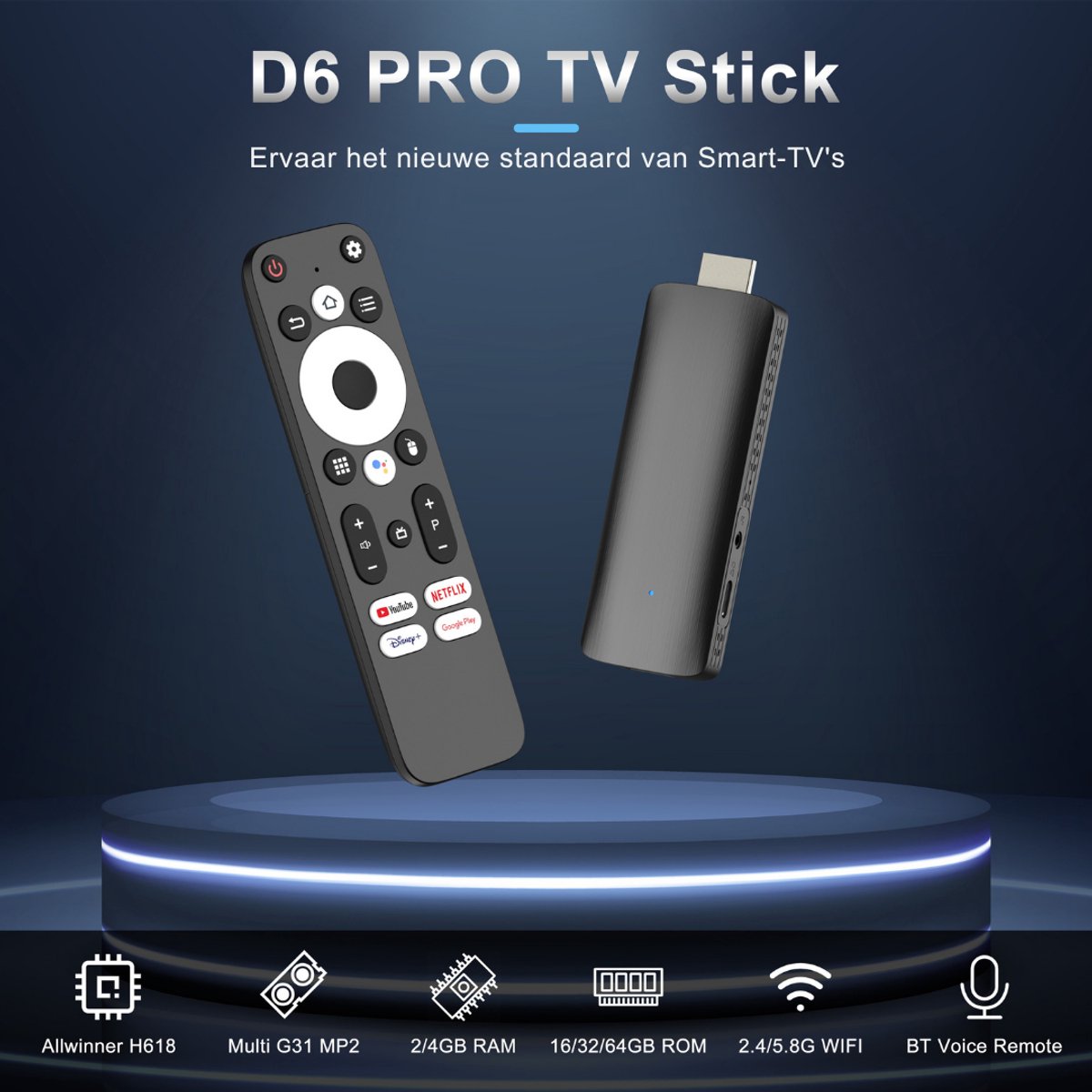 Elcostar Streaming Box Android TV Stick - 4K UHD & HDR - Chromecast ingebouwd - Android 12 - Android TV HDMI Stick - Android TV box Eenvoudig te installeren - Mediabox - iptv box - Inclusief HDMI kabel - zwart — cadeau in Elektronica - foto 6