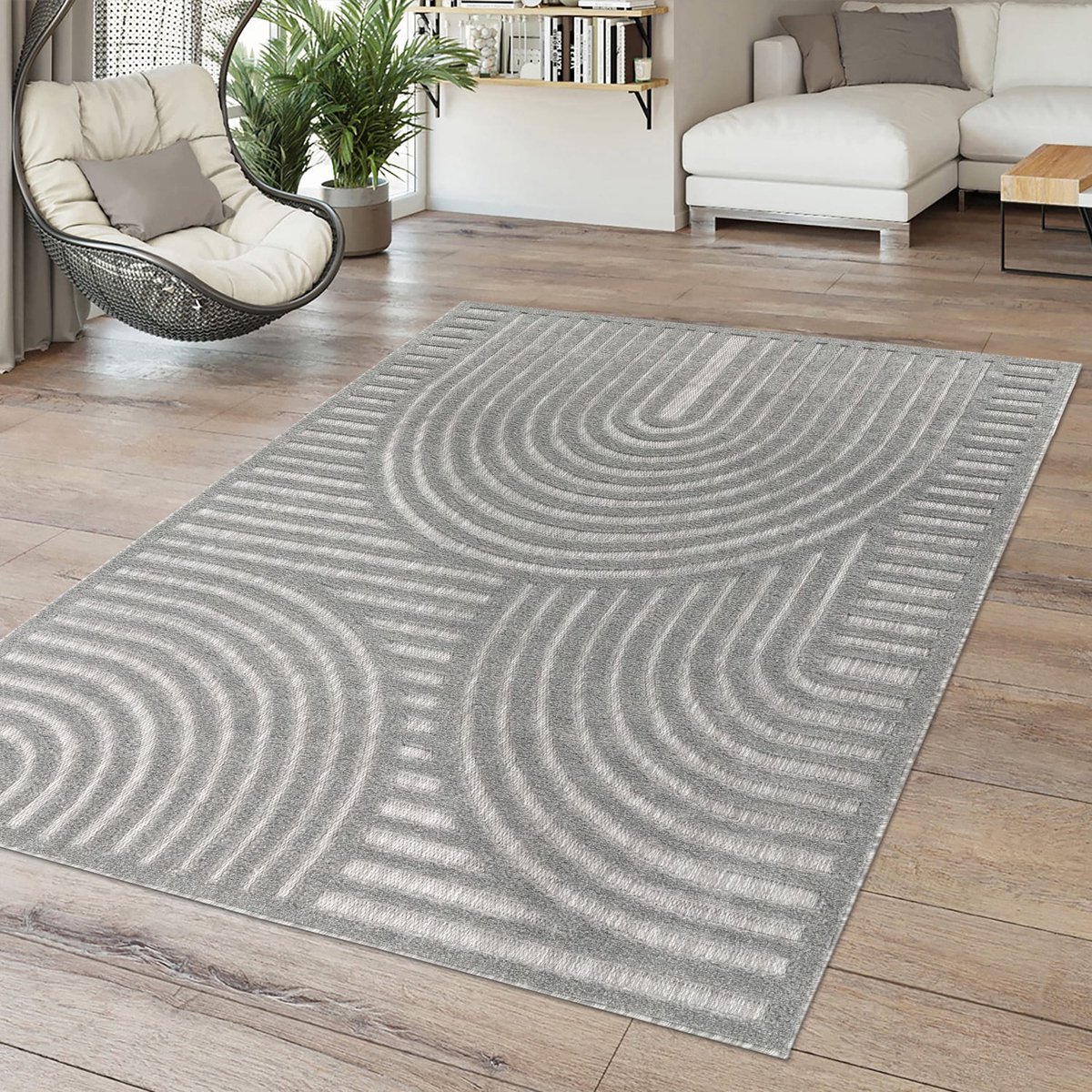 Binnen- en buitentapijt Eetkamer Weerbestendig Terras Etnisch Scandinavisch design