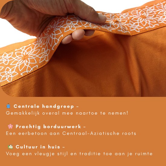 Samarali Yoga Bolster - Extra stevige ondersteuning, 100% biologisch katoen, 20x60 cm, 3.5 kg, dubbele hoezen, GOTS-gecertificeerd van Samarali — afbeelding 4
