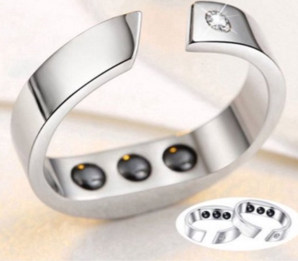 Hoge Kwaliteit Anti-snurk ring - Magnetische therapie - Grijs dubbele stijl - Stop Snurken - Goed Lekker Slapen Gadget Tool Magnetische Therapie Acupressuur Behandeling Tegen Snurken