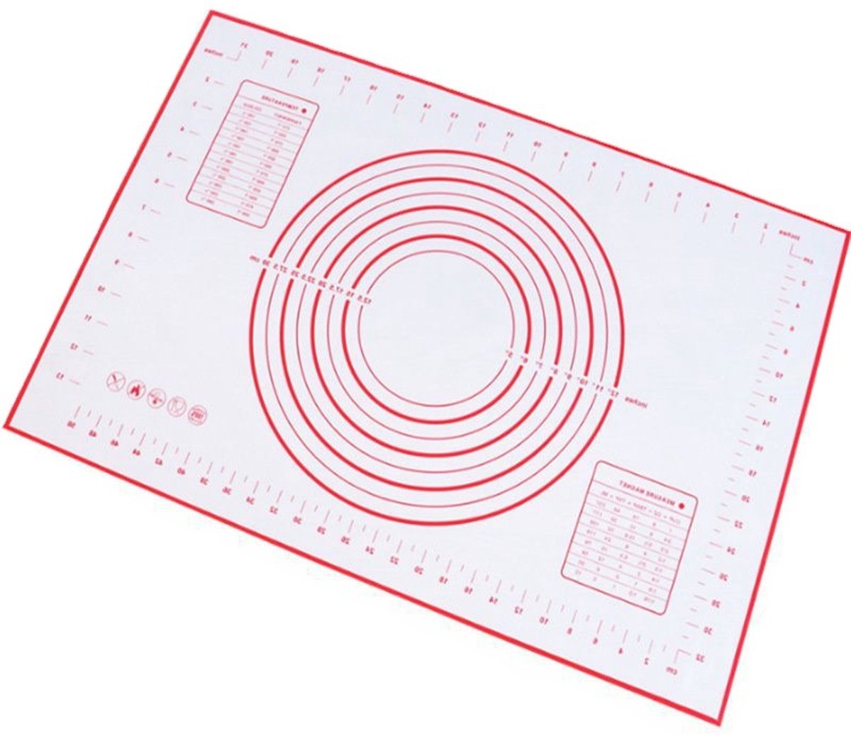 Deegmat - Bakmat - Antiaanbak siliconen ovenmat - Pizza bakmat - Antislip dikke siliconen mat