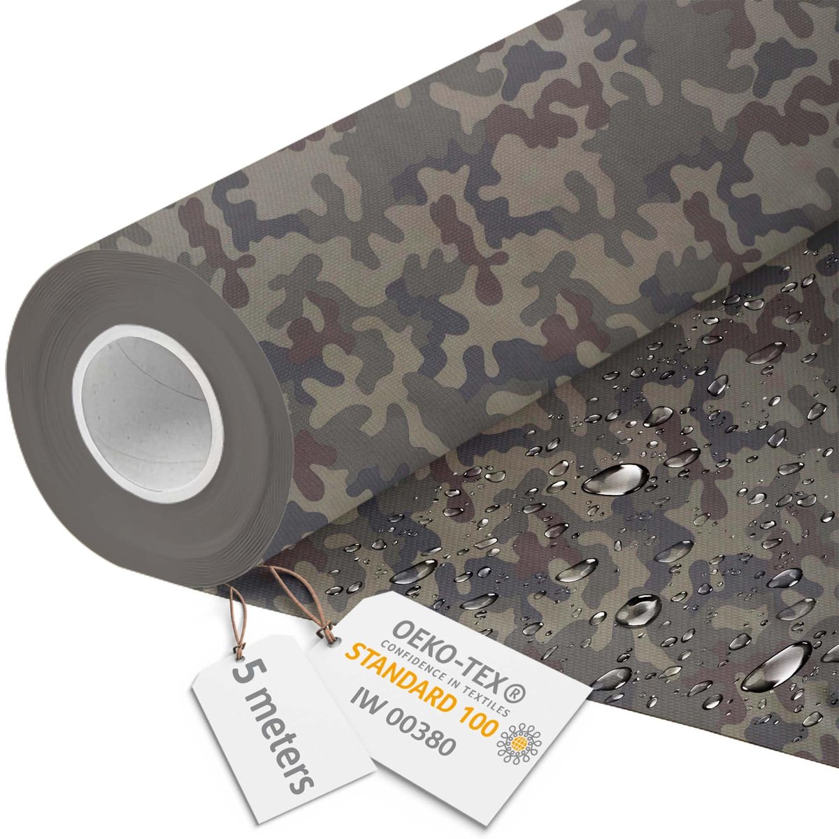 DreamRoots Canvas Waterdicht - Meubelstof per meter 160 cm breed - Waterafstotende stof 220 g/m2 600D - Luifelstof Waterdicht per meter Camo 5M