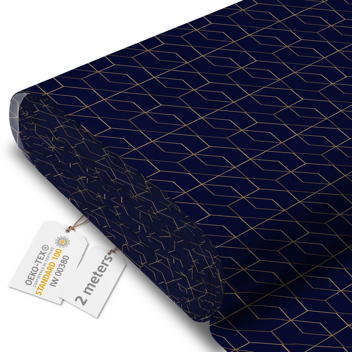 DreamRoots Canvas Waterdicht - Meubelstof per meter 160 cm breed - Waterafstotende stof 220 g/m2 600D - Zonneschermstof Waterdicht per meter Goud Luxe Patroon 2M