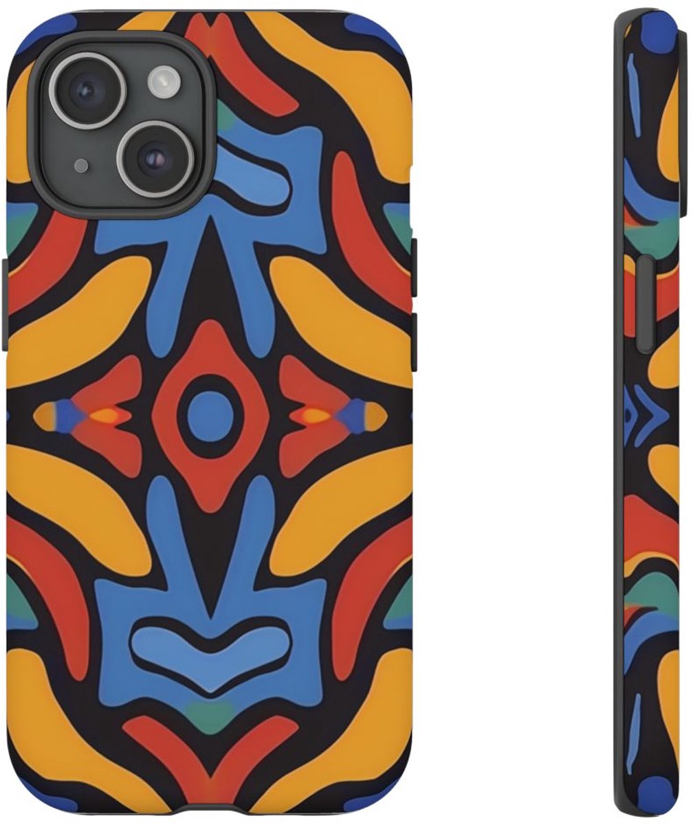 Kleurrijk Abstract Patroon – Telefoonhoesje Geschikt voor iPhone 15