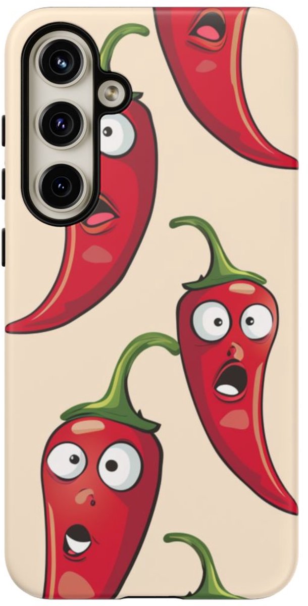 Grappig Rood Chilipeperpatroon – Telefoonhoesje Geschikt voor Samsung Galaxy S24 Plus