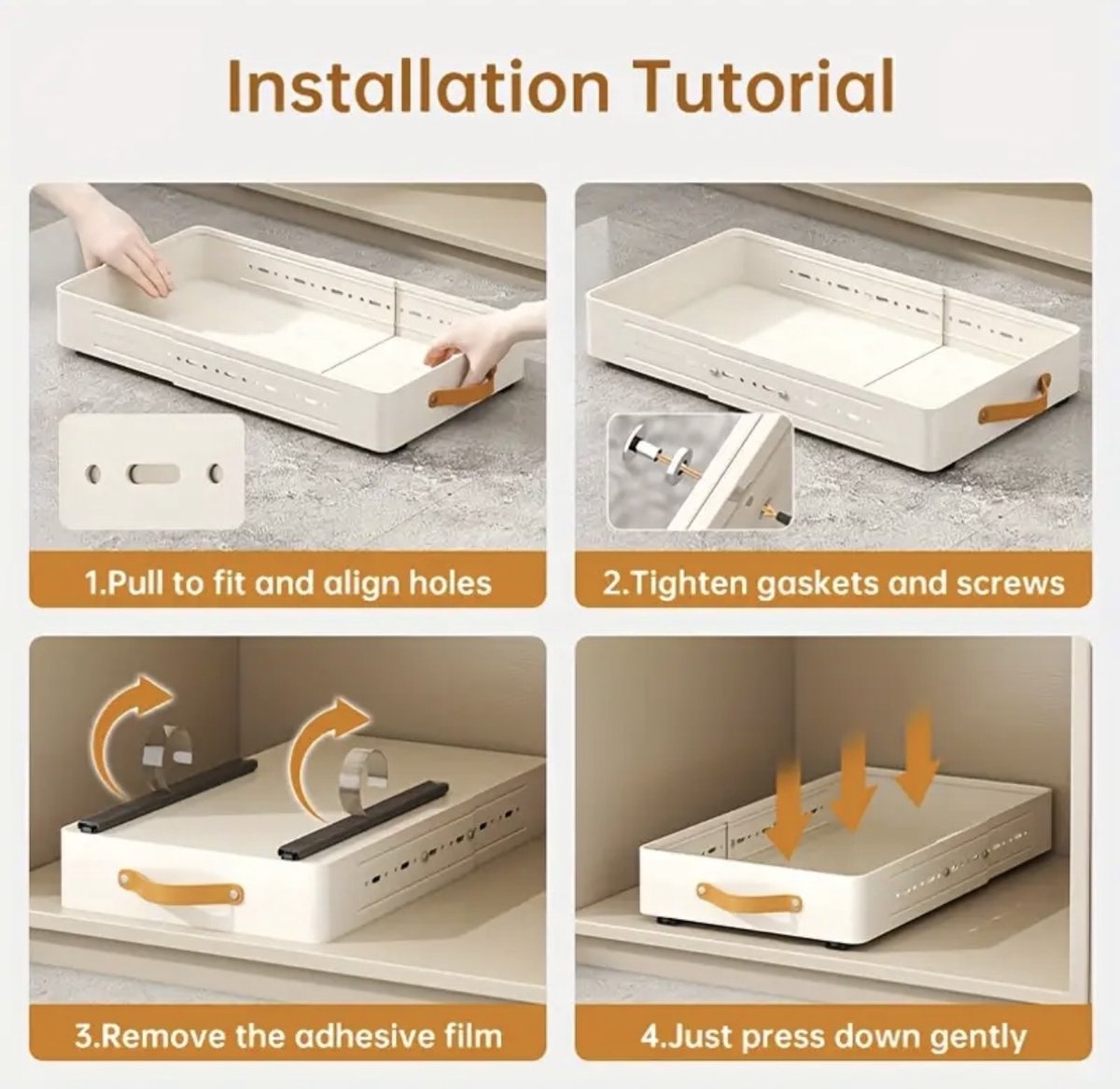 TammaT -Extra uitbreidbaar - Lade organizer - Telescopische lade - verstelbaar lade Mand - Keukenkastorganizer met handgreep - Uittrekbare laden - Opbergplanken voor keukenkasten - Uitschuifbare kastorganisator - Keuken organizer - Zwaart — cadeau in Cadeau-ideeën - foto 2