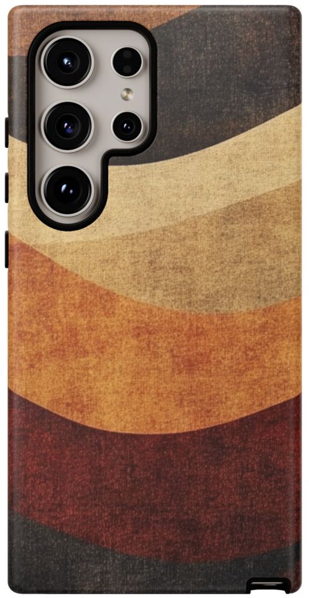 Warme Abstracte Golfpatronen – Telefoonhoesje Geschikt voor Samsung Galaxy S24 Ultra