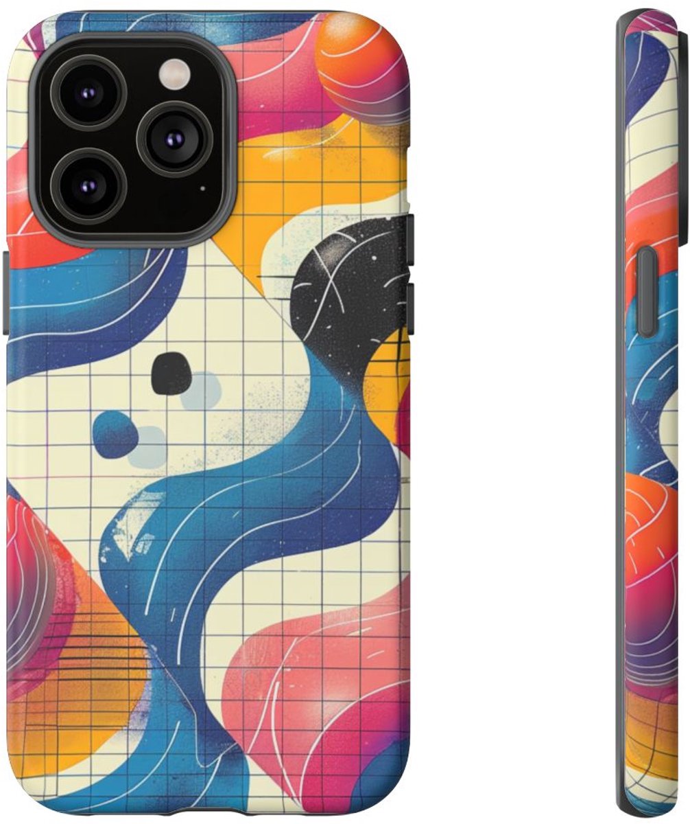 Kleurrijk Abstract Geometrisch Ontwerp – Telefoonhoesje Geschikt voor iPhone 14 Pro Max
