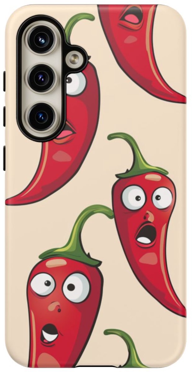 Grappig Rood Chilipeperpatroon – Telefoonhoesje Geschikt voor Samsung Galaxy S24