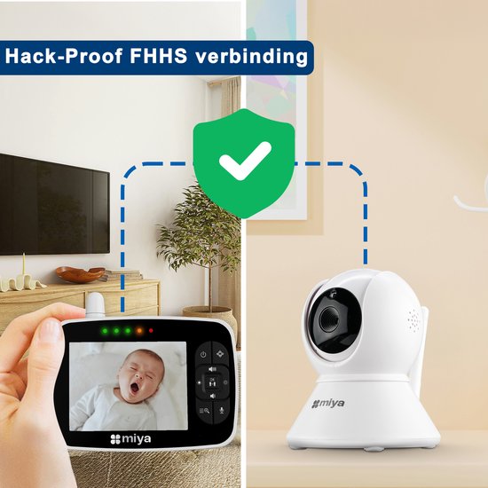 Miya M35 Babyfoon - Babyfoon met camera - Op afstand bestuurbaar - Video & Audio - Baby monitor