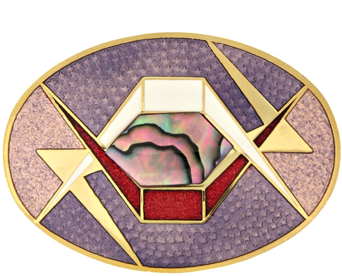 Behave – Broche – Paars Rood – Goudkleurig – Emaille – Glansaccent – Deco